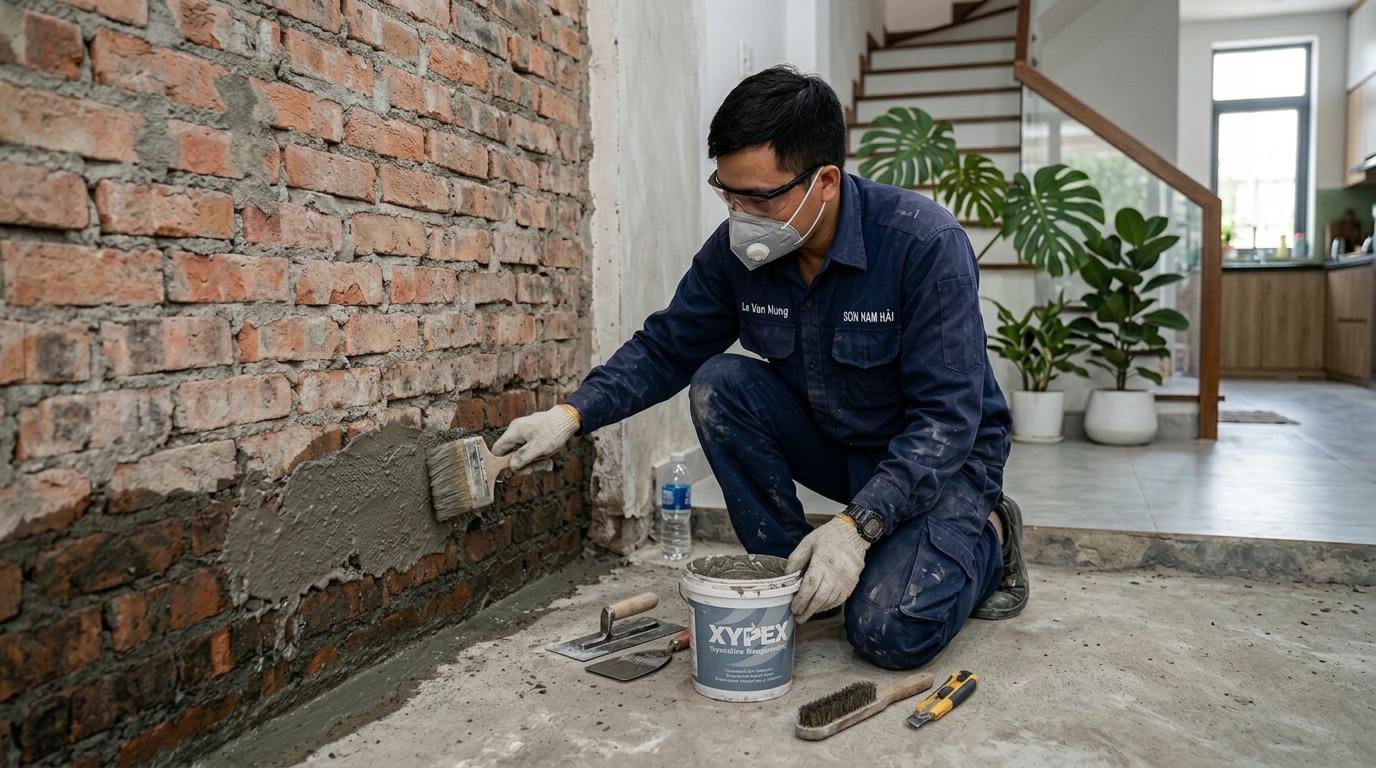 Bí Quyết Chống Thấm Ngược Chân Tường Triệt Để: Cắt Mạch Nước & Tiêm Hóa Chất Tinh Thể