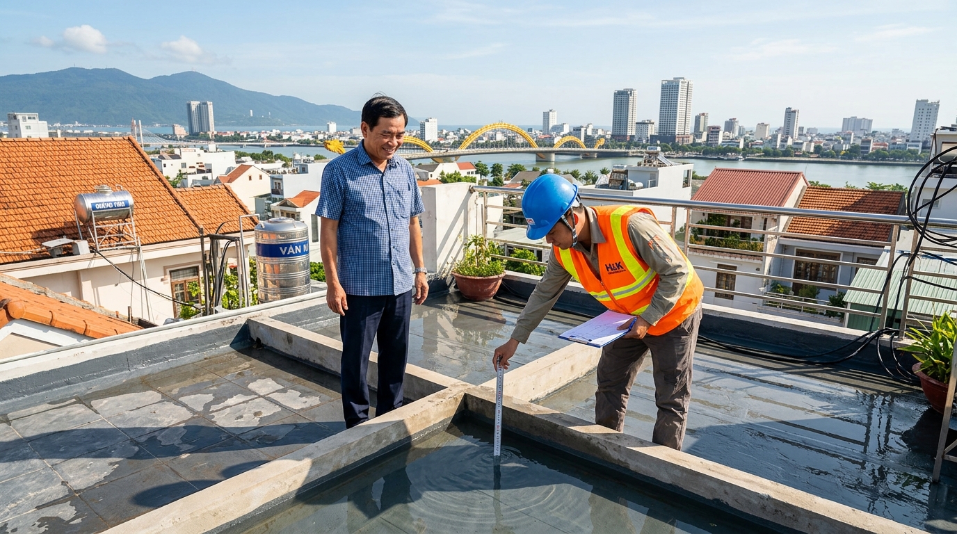 Kinh Nghiệm Nghiệm Thu Chống Thấm: Tại Sao Bắt Buộc Ngâm Thử Nước 48 Giờ Trước Khi Lát Gạch?